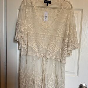 Lane Bryant Ivory Lace Kimono